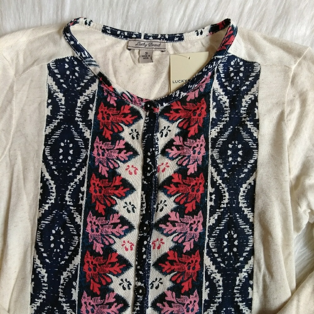Lucky Brand Ivory Button Down Top - Picture 3 of 4